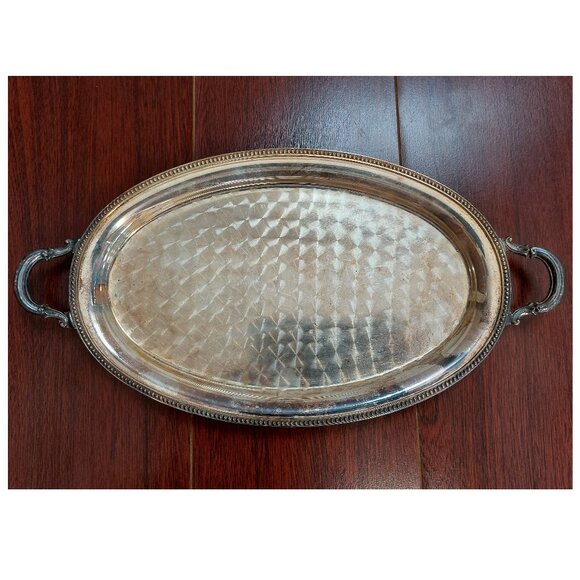 Vintage Silver-plated Oblong Serving Plate - Picture 2 of 3